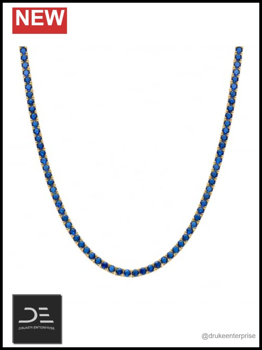 Colorful CZ Tennis Necklace 14k Gold Plated Waterproof Adjustable Women's